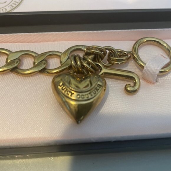 JUICE COUTURE TOGGLE BRACELET WITH 3 CHARMS Puffy Heart/Airplane/Camel RETIRED! - Picture 2 of 4